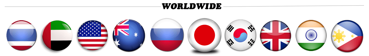 There are ten national flags which represents our main markets distribution.